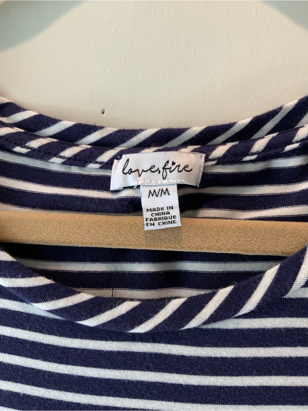 Love, Fire Navy & White Striped dress size medium